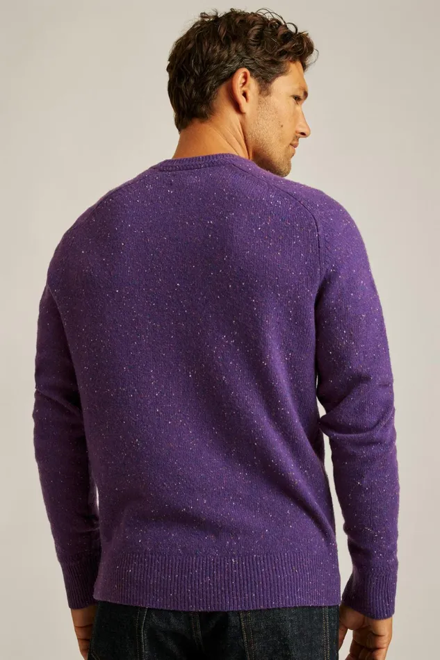 Men Seasonal Sweaters Bonobos Donegal Crew Neck Sweater Electric Purple