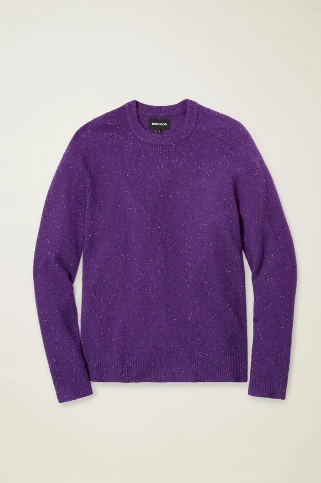 Men Seasonal Sweaters Bonobos Donegal Crew Neck Sweater Electric Purple