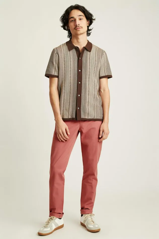 Men Seasonal Sweaters Bonobos Hudson Cabana Sweater Polo Coffee Cotton Stripe Men Seasonal Sweaters Bonobos Hudson Cabana Sweater Polo Coffee Cotton Stripe