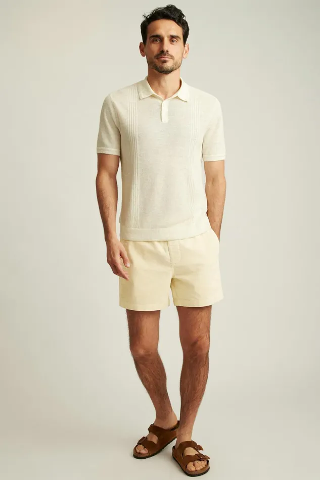Men Seasonal Sweaters Bonobos Hudson Italian Sweater Polo White Linen