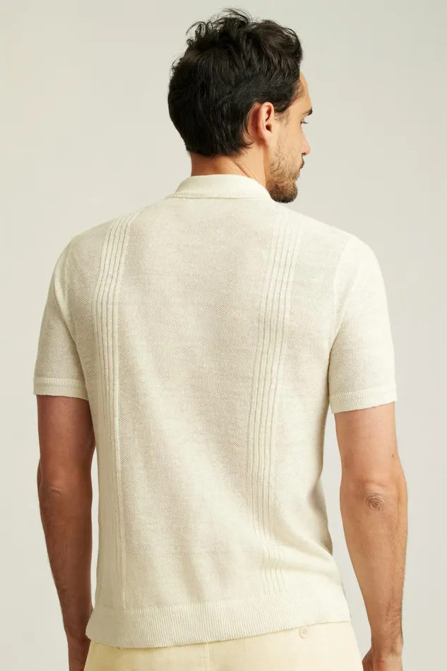 Men Seasonal Sweaters Bonobos Hudson Italian Sweater Polo White Linen