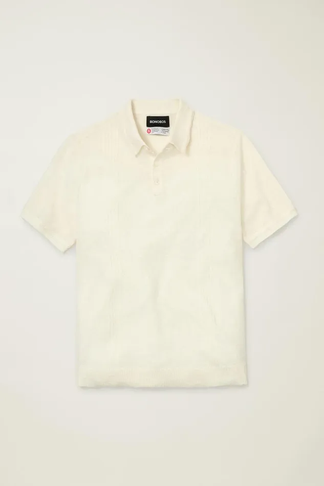 Men Seasonal Sweaters Bonobos Hudson Italian Sweater Polo White Linen