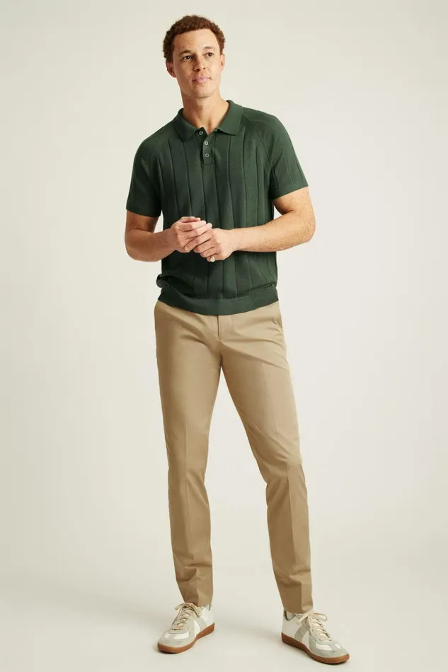 Men Seasonal Sweaters Bonobos Hudson Sweater Polo Olive Merino Raglan