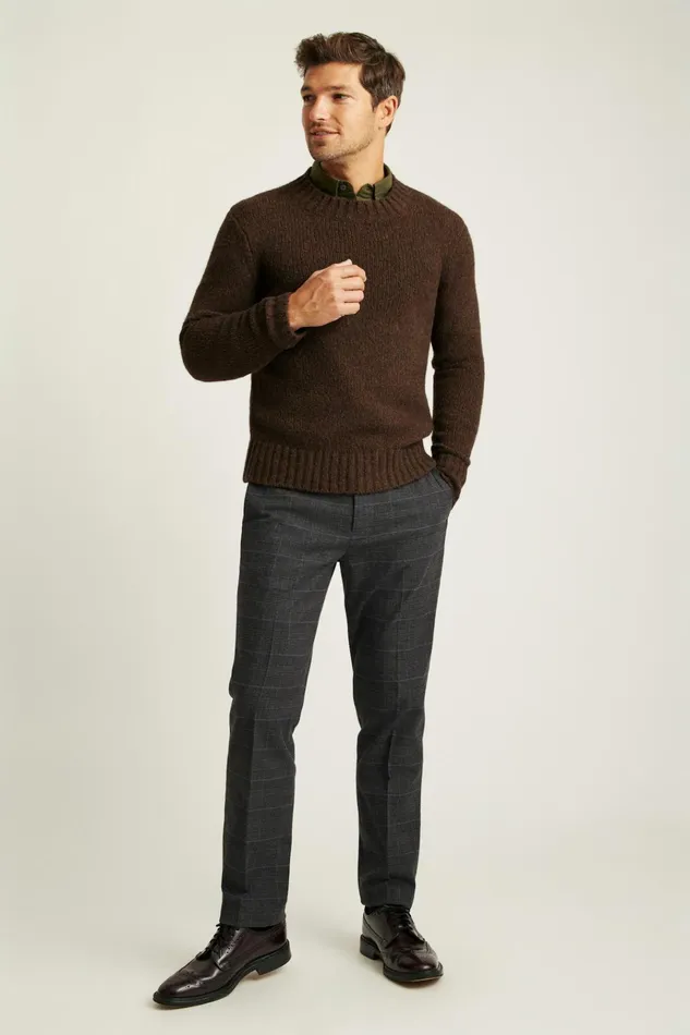 Men Seasonal Sweaters Bonobos Wool Alpaca Crew Neck Sweater Firewood Brown Men Seasonal Sweaters Bonobos Wool Alpaca Crew Neck Sweater Firewood Brown