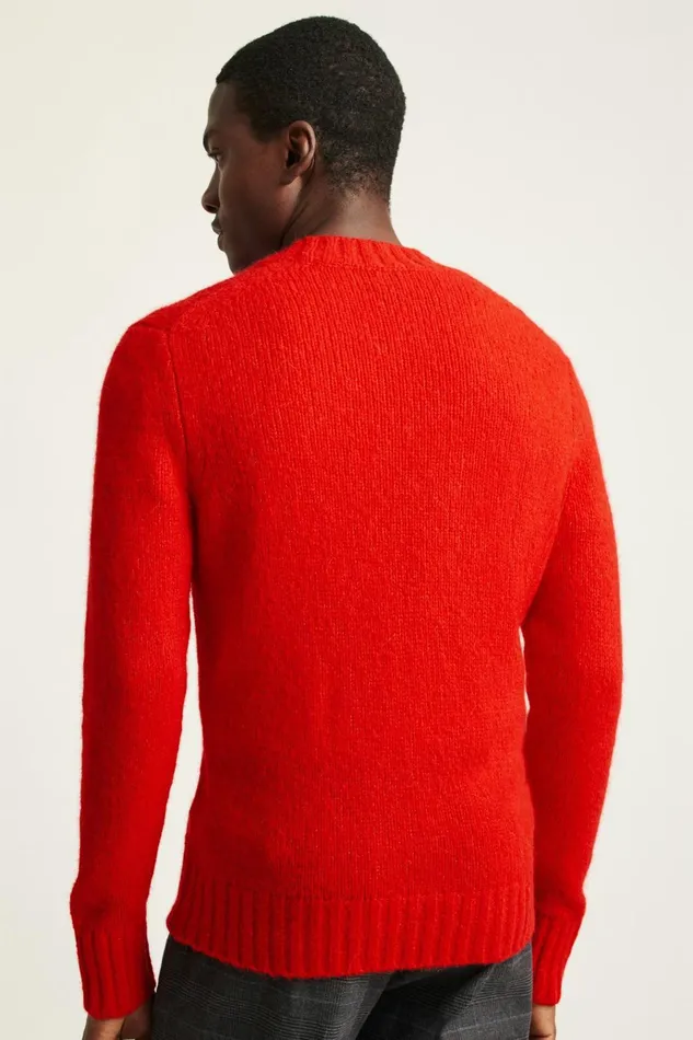 Men Seasonal Sweaters Bonobos Wool Alpaca Crew Neck Sweater Flaming Red