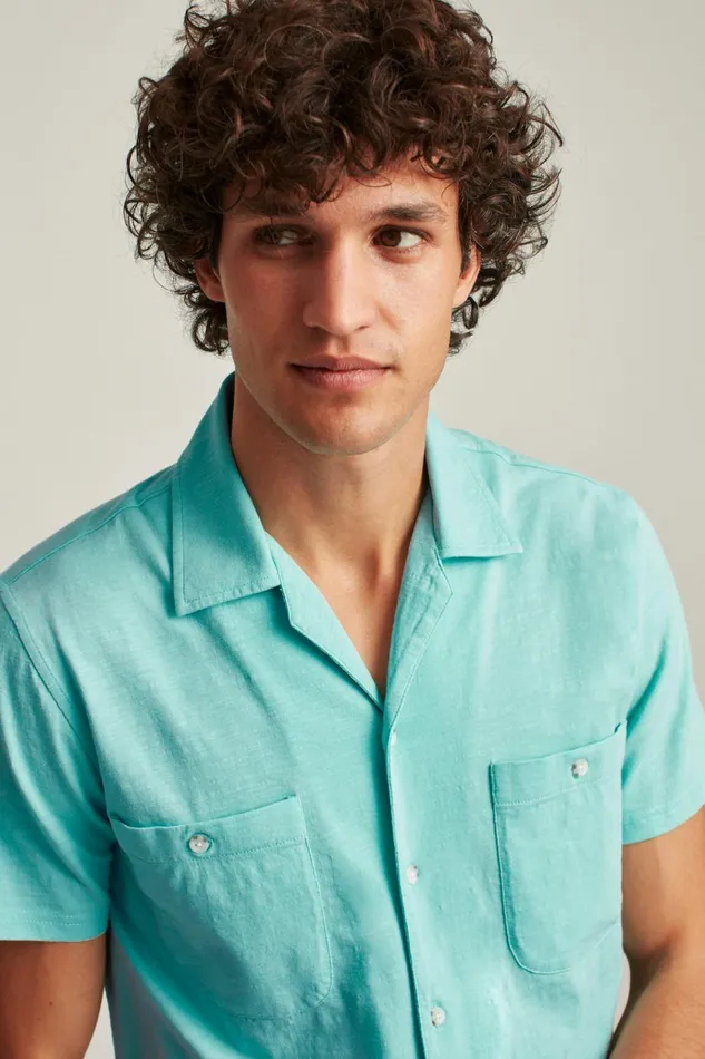 Men Short Sleeve Shirts Bonobos Garment Dyed Shirt Big Sky