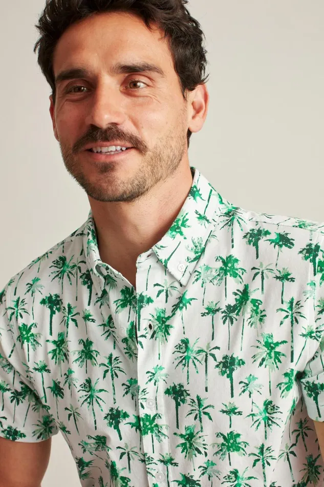 Men Short Sleeve Shirts Bonobos Jersey Riviera Shirt Breezy Palms
