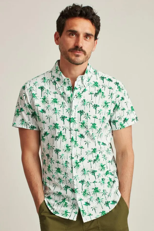 Men Short Sleeve Shirts Bonobos Jersey Riviera Shirt Breezy Palms