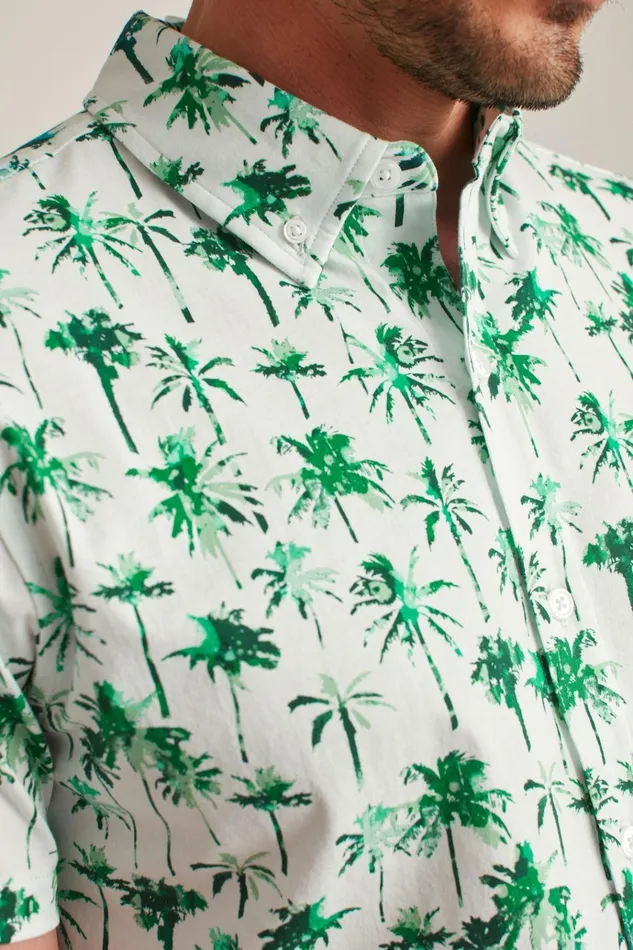 Men Short Sleeve Shirts Bonobos Jersey Riviera Shirt Breezy Palms