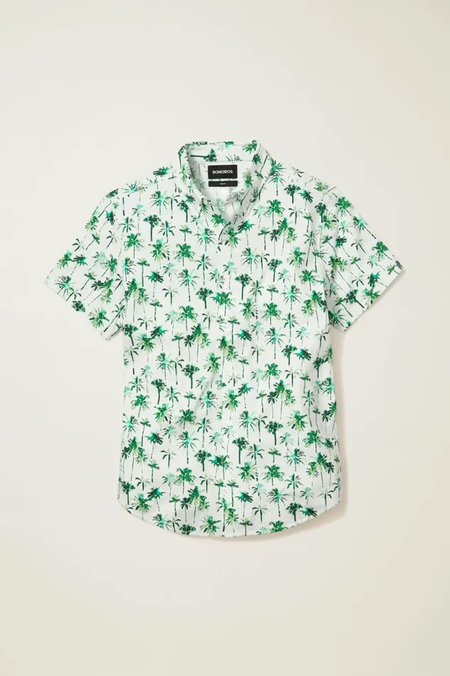 Men Short Sleeve Shirts Bonobos Jersey Riviera Shirt Breezy Palms