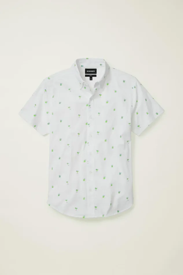 Men Short Sleeve Shirts Bonobos Jersey Riviera Shirt Drink To That