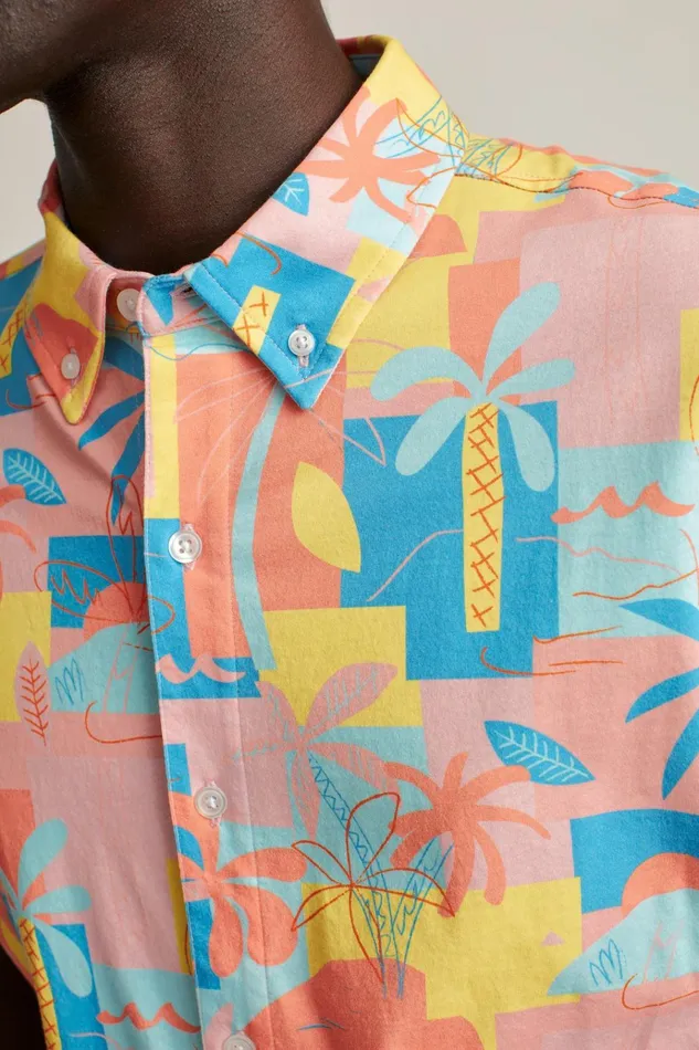 Men Short Sleeve Shirts Bonobos Jersey Riviera Shirt Island Time