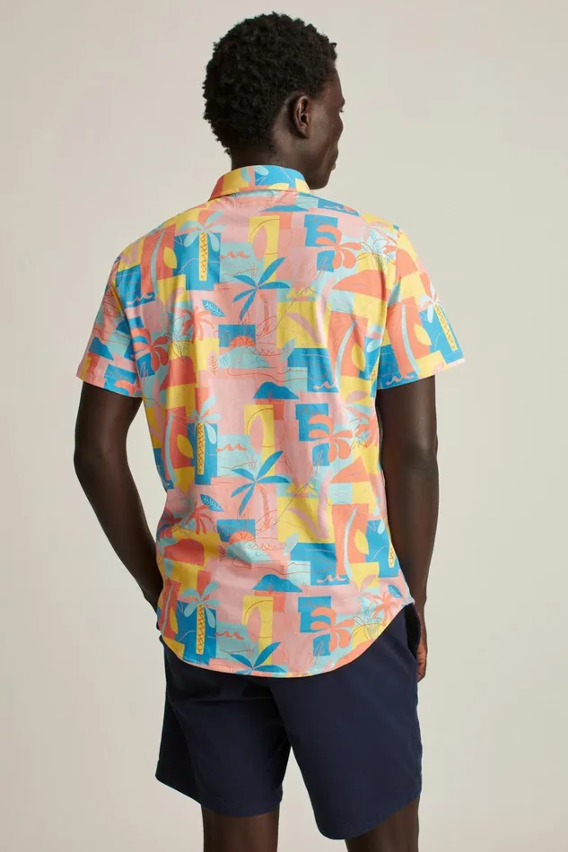 Men Short Sleeve Shirts Bonobos Jersey Riviera Shirt Island Time