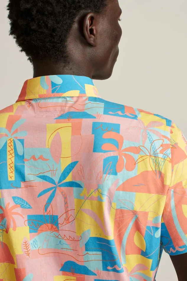 Men Short Sleeve Shirts Bonobos Jersey Riviera Shirt Island Time