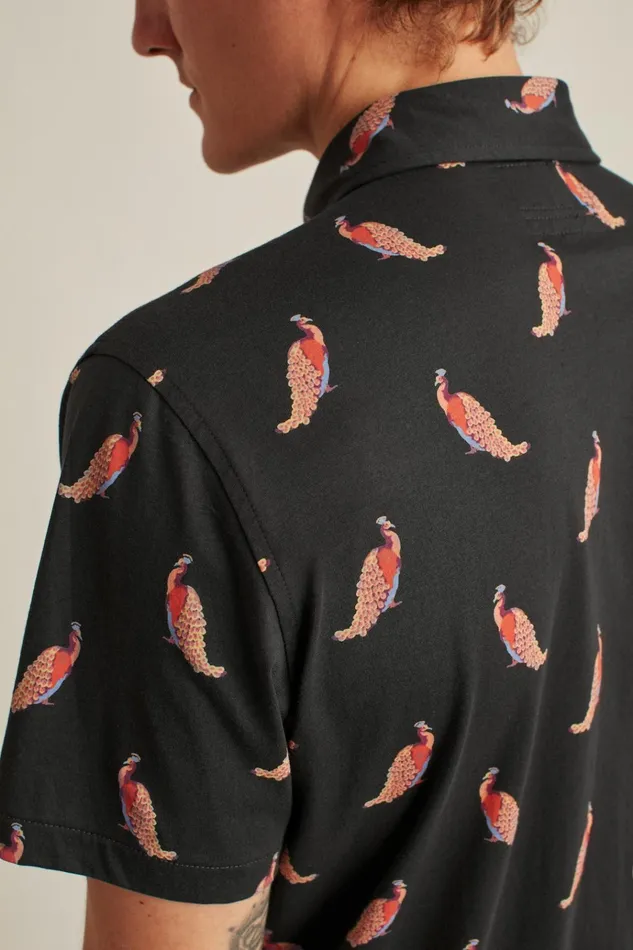 Men Short Sleeve Shirts Bonobos Jersey Riviera Shirt Peacock A Doodles