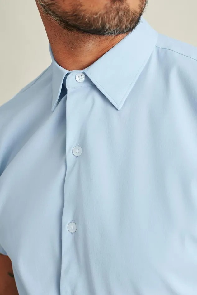 Men Short Sleeve Shirts Bonobos Tech Short Sleeve Shirt Blue
