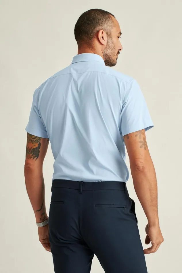 Men Short Sleeve Shirts Bonobos Tech Short Sleeve Shirt Blue