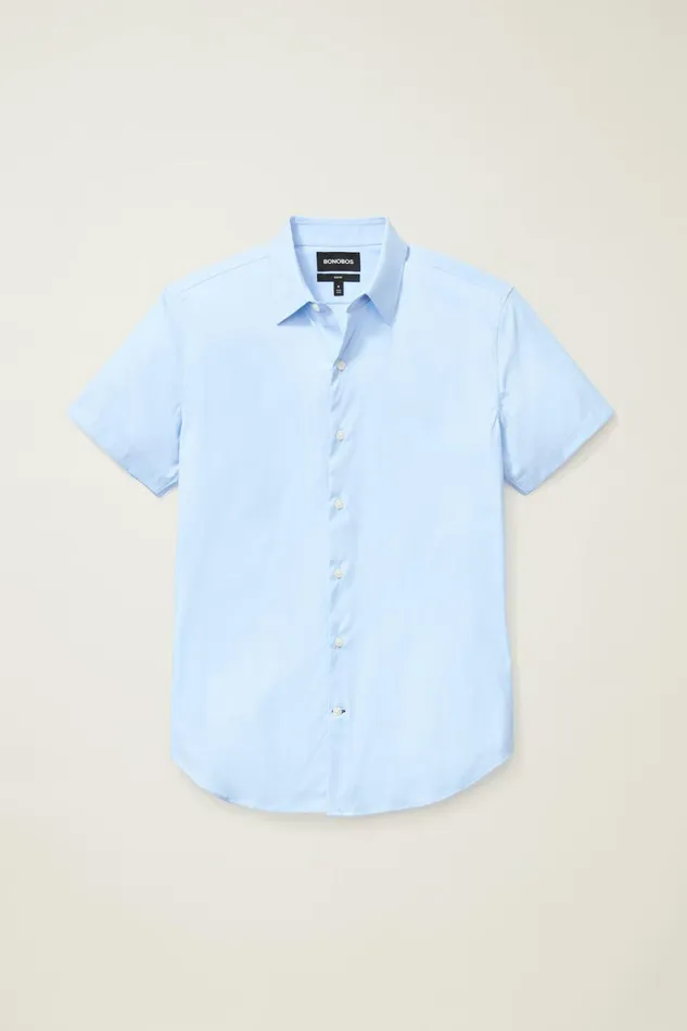 Men Short Sleeve Shirts Bonobos Tech Short Sleeve Shirt Blue