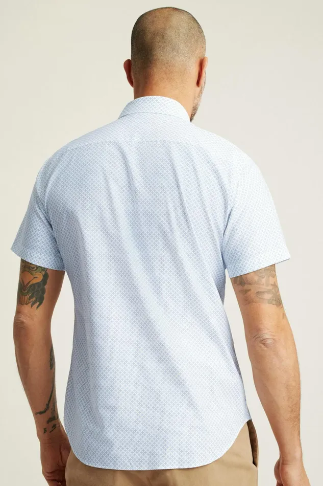 Men Short Sleeve Shirts Bonobos Tech Short Sleeve Shirt Blue Prism Geo