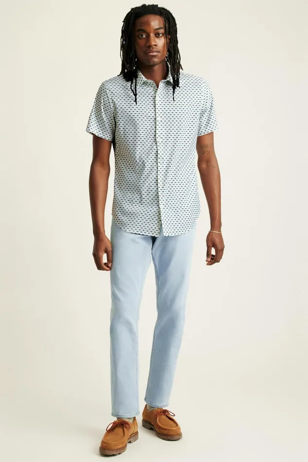 Men Short Sleeve Shirts Bonobos Tech Short Sleeve Shirt Here Fishy Fishy Blue Men Short Sleeve Shirts Bonobos Tech Short Sleeve Shirt Here Fishy Fishy Blue