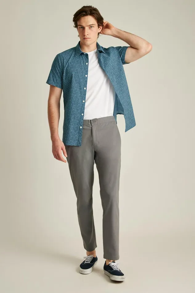 Men Short Sleeve Shirts Bonobos Tech Short Sleeve Shirt Navy Carbonation
