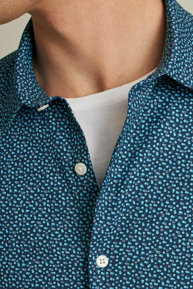 Men Short Sleeve Shirts Bonobos Tech Short Sleeve Shirt Navy Carbonation