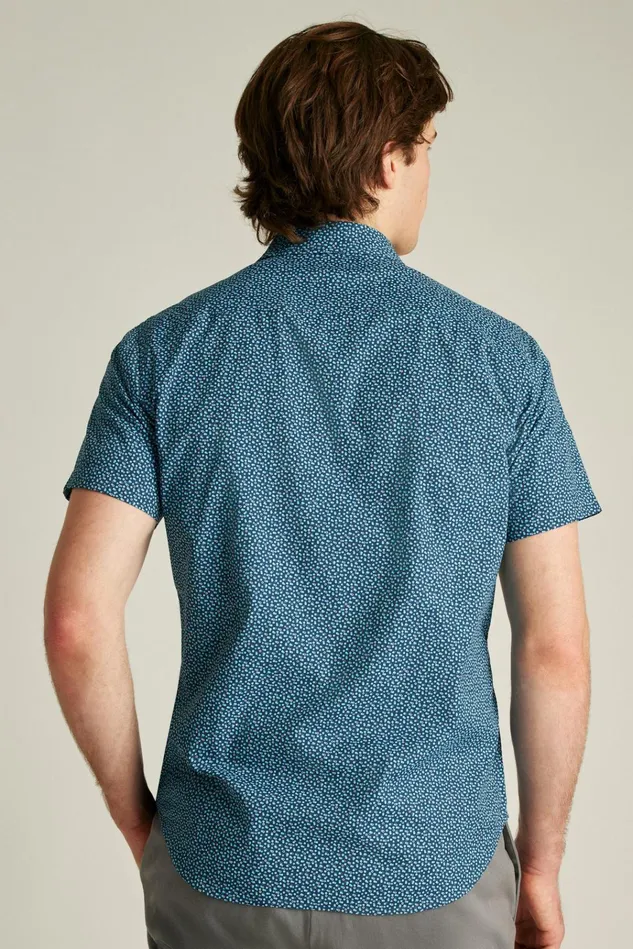 Men Short Sleeve Shirts Bonobos Tech Short Sleeve Shirt Navy Carbonation