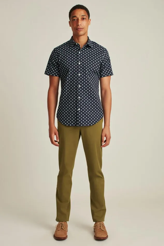 Men Short Sleeve Shirts Bonobos Tech Short Sleeve Shirt Red Hook Floral