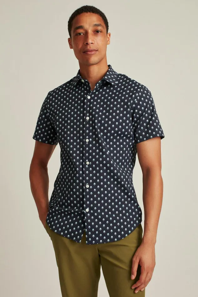 Men Short Sleeve Shirts Bonobos Tech Short Sleeve Shirt Red Hook Floral