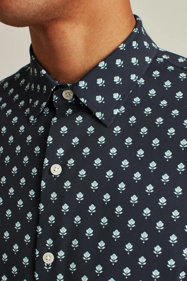 Men Short Sleeve Shirts Bonobos Tech Short Sleeve Shirt Red Hook Floral