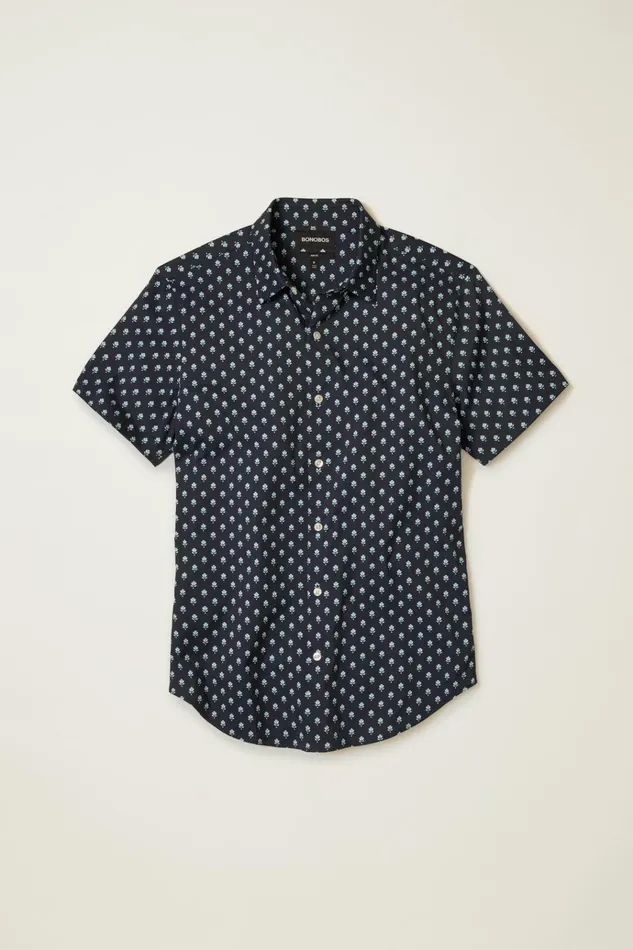 Men Short Sleeve Shirts Bonobos Tech Short Sleeve Shirt Red Hook Floral
