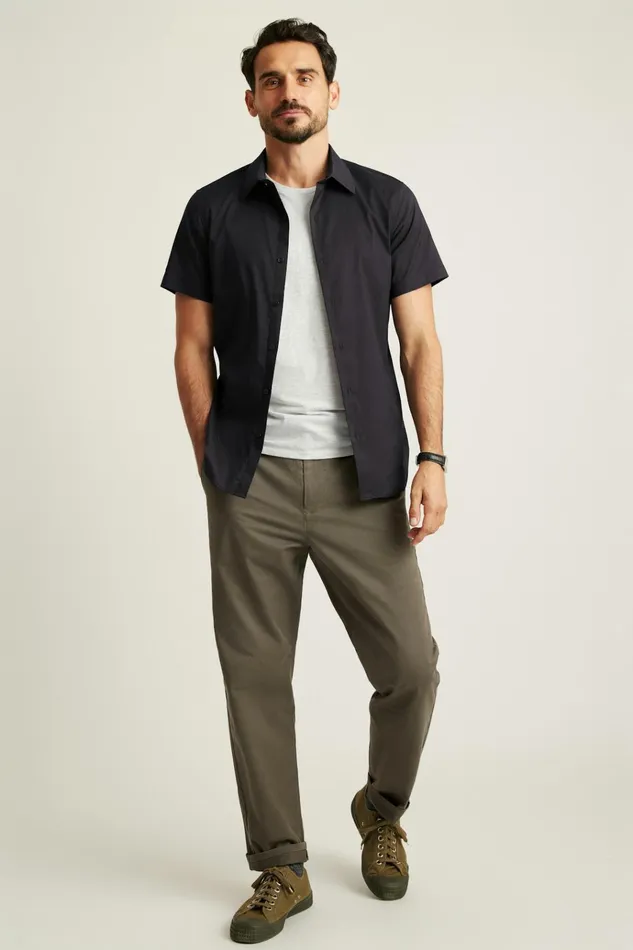 Men Short Sleeve Shirts Bonobos Tech Short Sleeve Shirt Solid Jet Black
