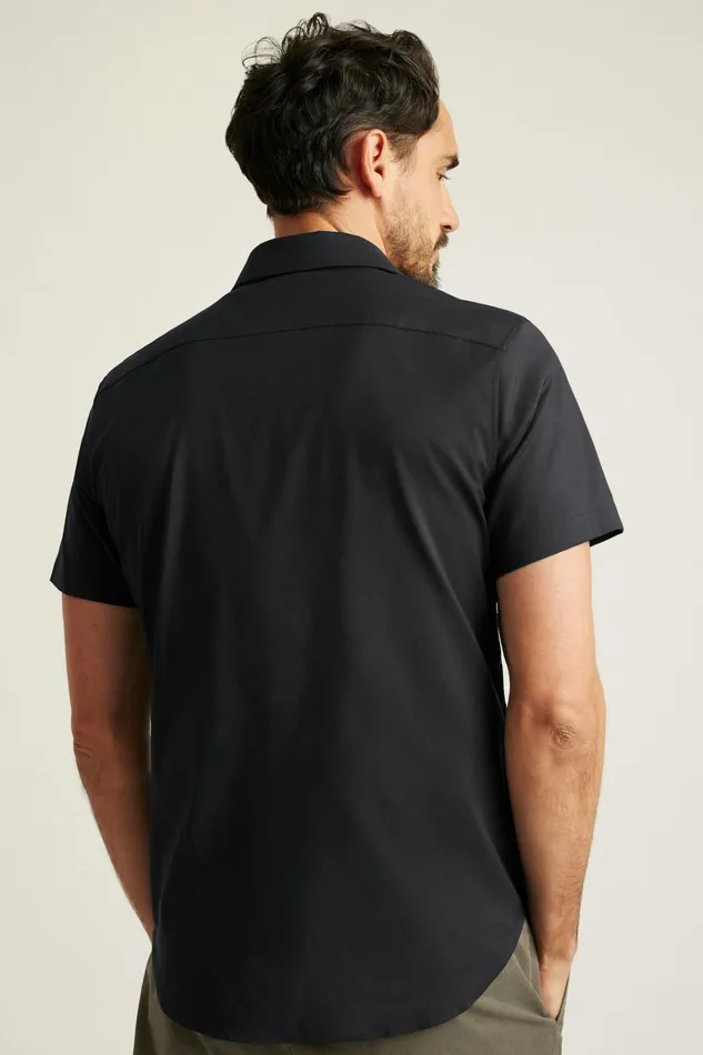Men Short Sleeve Shirts Bonobos Tech Short Sleeve Shirt Solid Jet Black