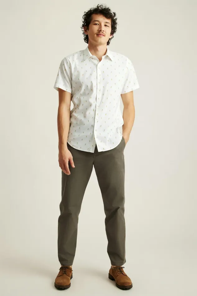 Men Short Sleeve Shirts Bonobos Tech Short Sleeve Shirt White Pineapple Party Men Short Sleeve Shirts Bonobos Tech Short Sleeve Shirt White Pineapple Party