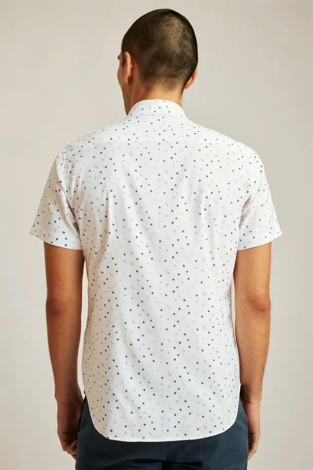 Men Short Sleeve Shirts Bonobos Tech Short Sleeve Shirt White Winter Wonderland