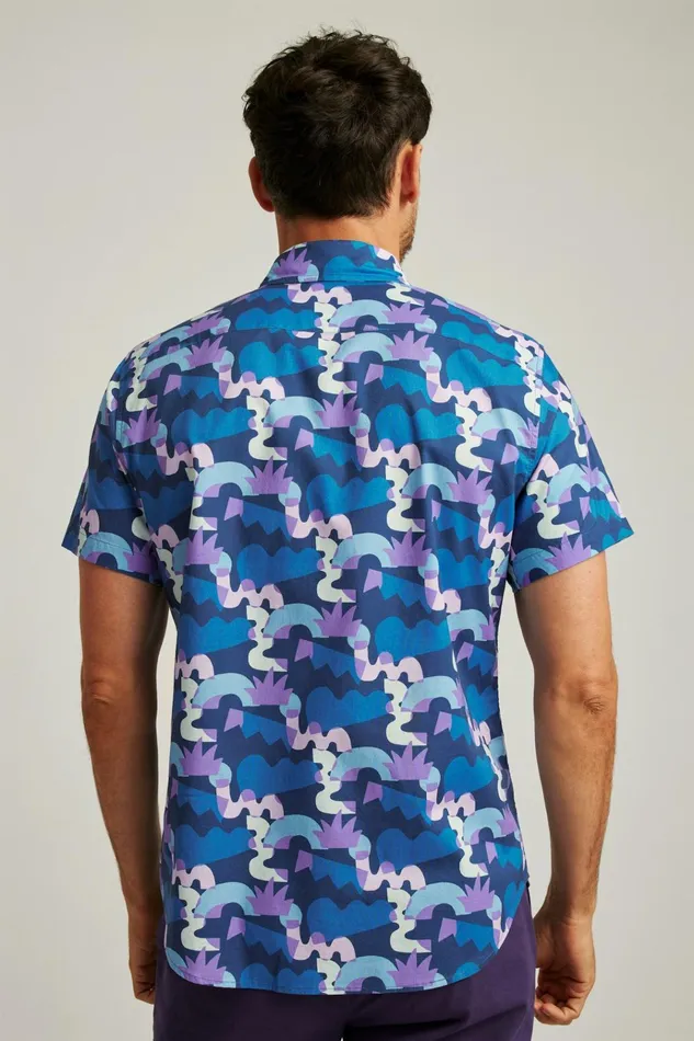 Men Short Sleeve Shirts Bonobos Will Bryant X Bonobos Stretch Riviera Short Sleeve Shirt Eggplant