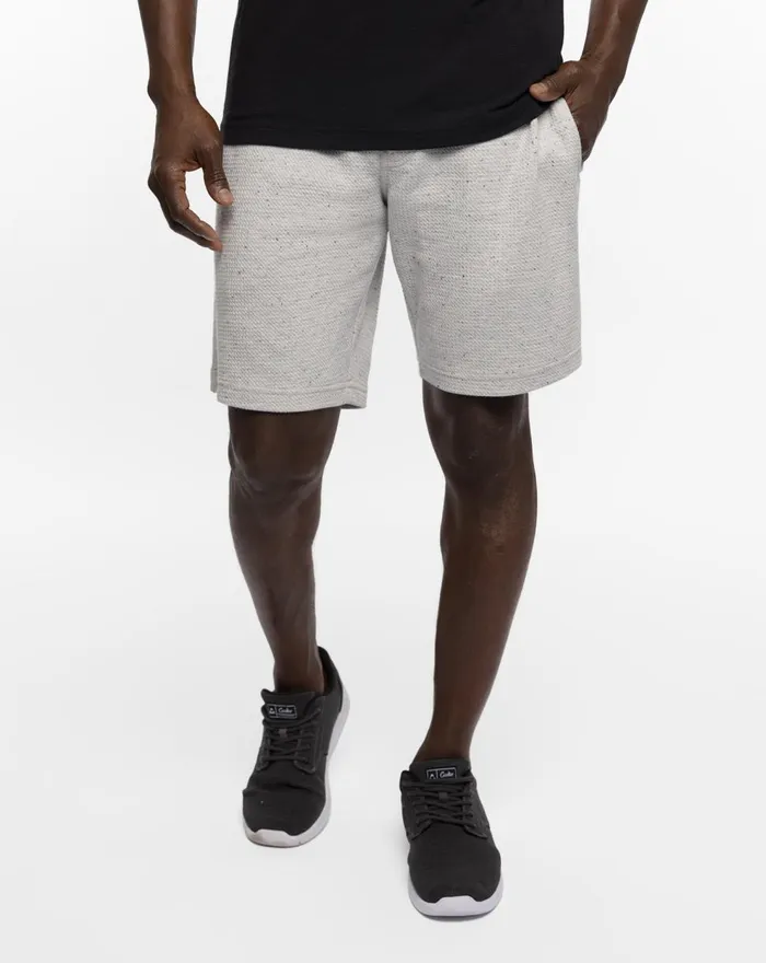 Men Shorts TravisMathew CLOUD WAFFLE SHORT Heather Light Grey