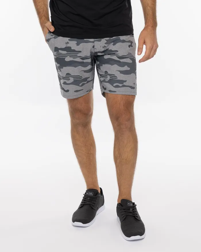 Men Shorts TravisMathew LEADER BOARD ACTIVE SHORT Heather Grey