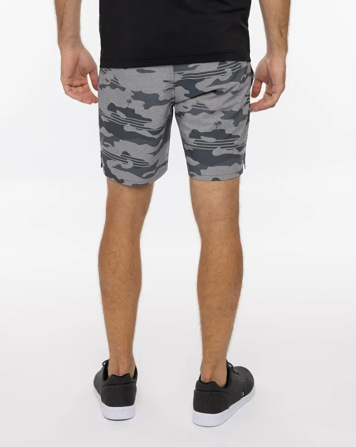 Men Shorts TravisMathew LEADER BOARD ACTIVE SHORT Heather Grey