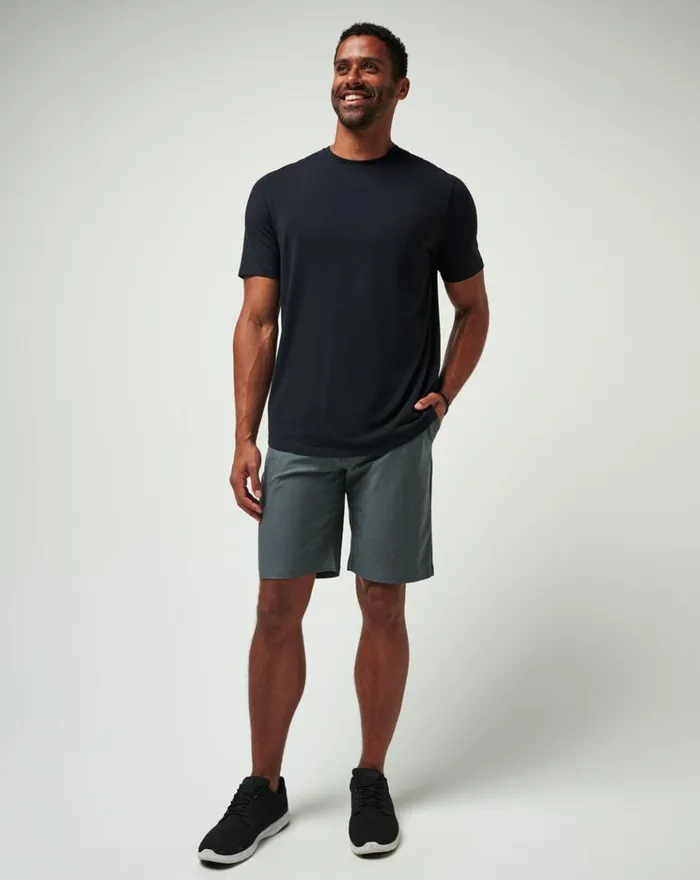 Men Shorts TravisMathew SAND HARBOR SHORT Heather Dark Grey