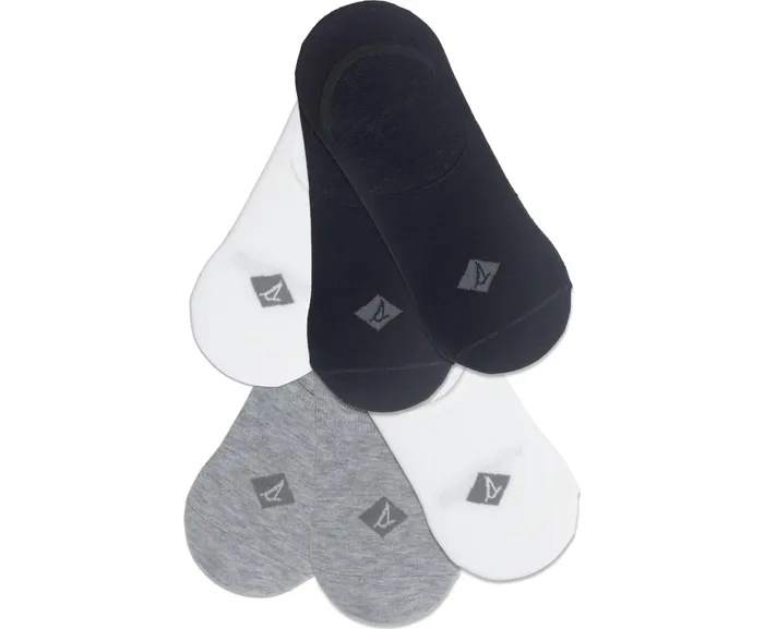 Men Sneaker Liner 6Pack Sock Black Assorted Sperry Socks and Liners