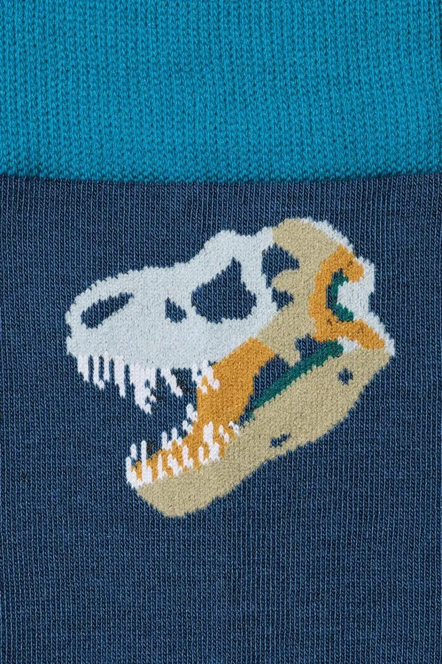 Men Socks and Underwear Bonobos Soft Everyday Socks Blue Dinosaur Fossils