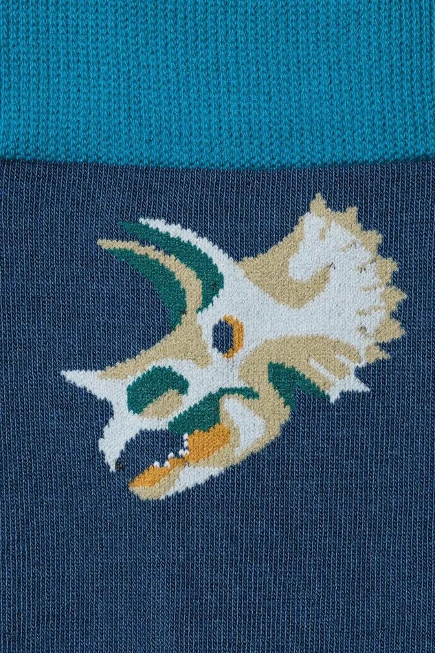 Men Socks and Underwear Bonobos Soft Everyday Socks Blue Dinosaur Fossils