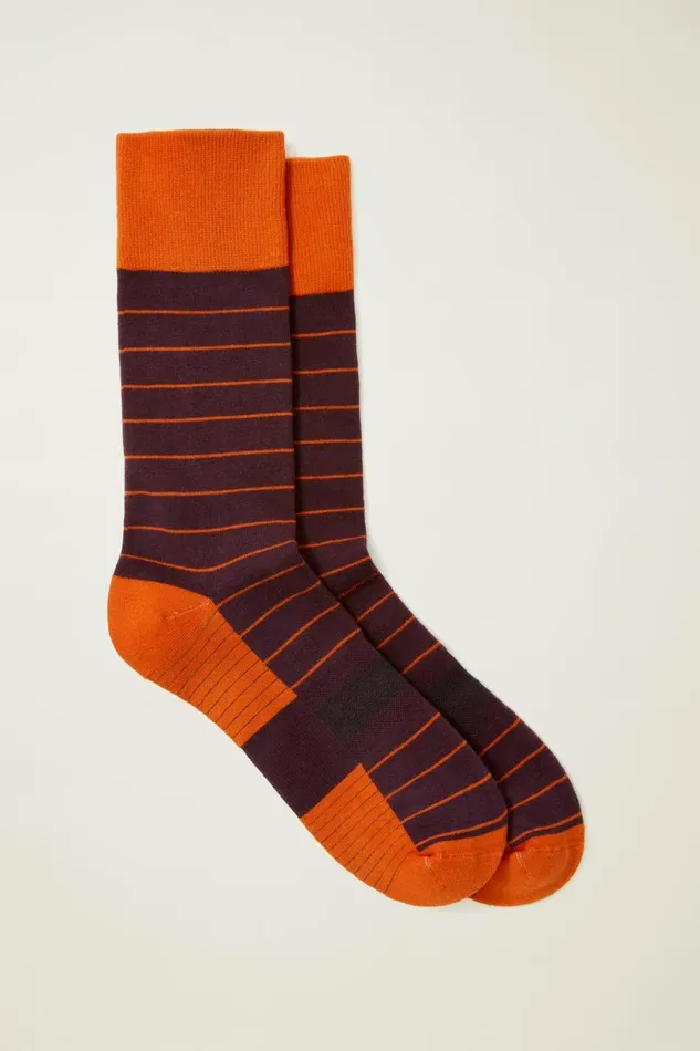 Men Socks and Underwear Bonobos Soft Everyday Socks Burgundy Sable Stripe