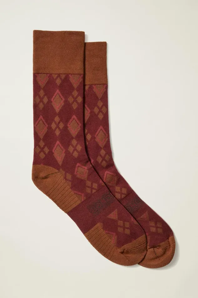 Men Socks and Underwear Bonobos Soft Everyday Socks Pumpkin Pie Argyle