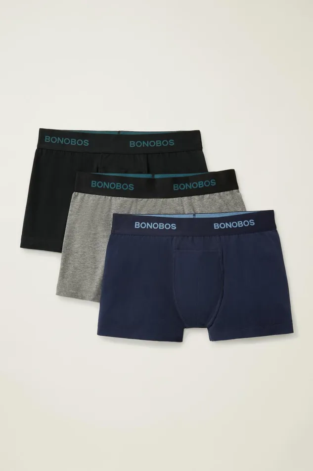 Men Socks and Underwear Bonobos Supersoft Underwear 3Pack Black Grey Blue