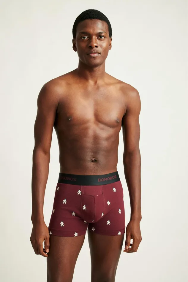 Men Socks and Underwear Bonobos Supersoft Underwear Burgundy Yeti