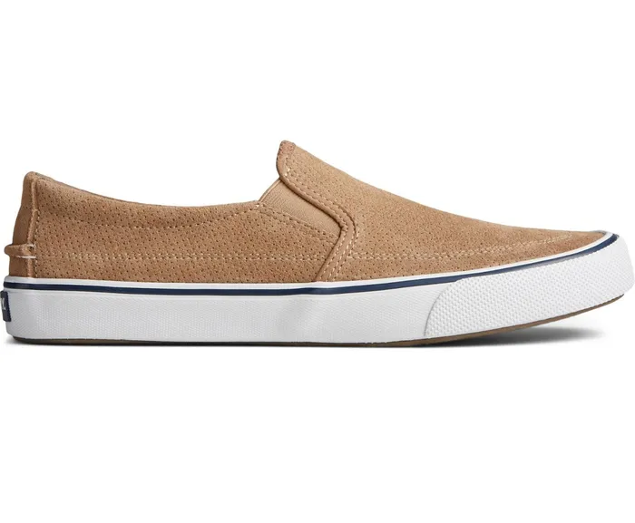 Men Striper II Twin Gore Perforated Slip On Sneaker Taupe Sperry Sneakers