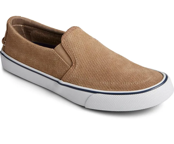 Men Striper II Twin Gore Perforated Slip On Sneaker Taupe Sperry Sneakers Men Striper II Twin Gore Perforated Slip On Sneaker Taupe Sperry Sneakers