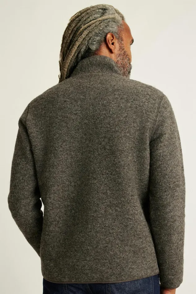 Men Sweatshirts and Hoodies Bonobos Italian Wool Half Zip Natural Brown